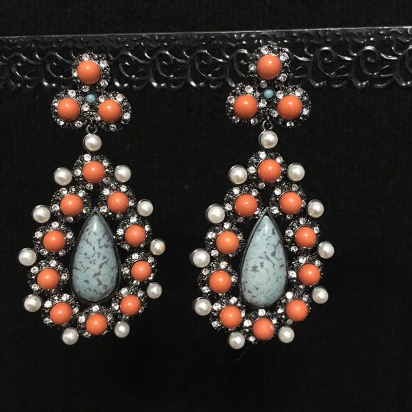 Turquoise Ehtiopian Opal‎ Gemstone Dangle Earring Jewelry - Picture 2 of 6